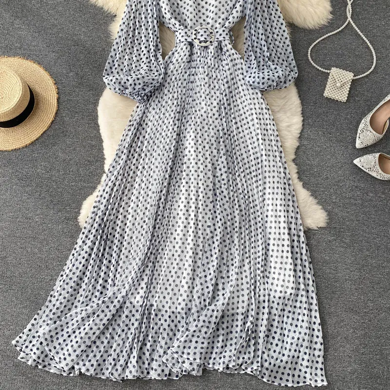 Plus Size Polka Dot Maxi Dress Women Vintage A-Line Ankle-Length Puff  Sleeve Chiffon Polyester from Dhgate Basic & Casual Dresses - price 23.71