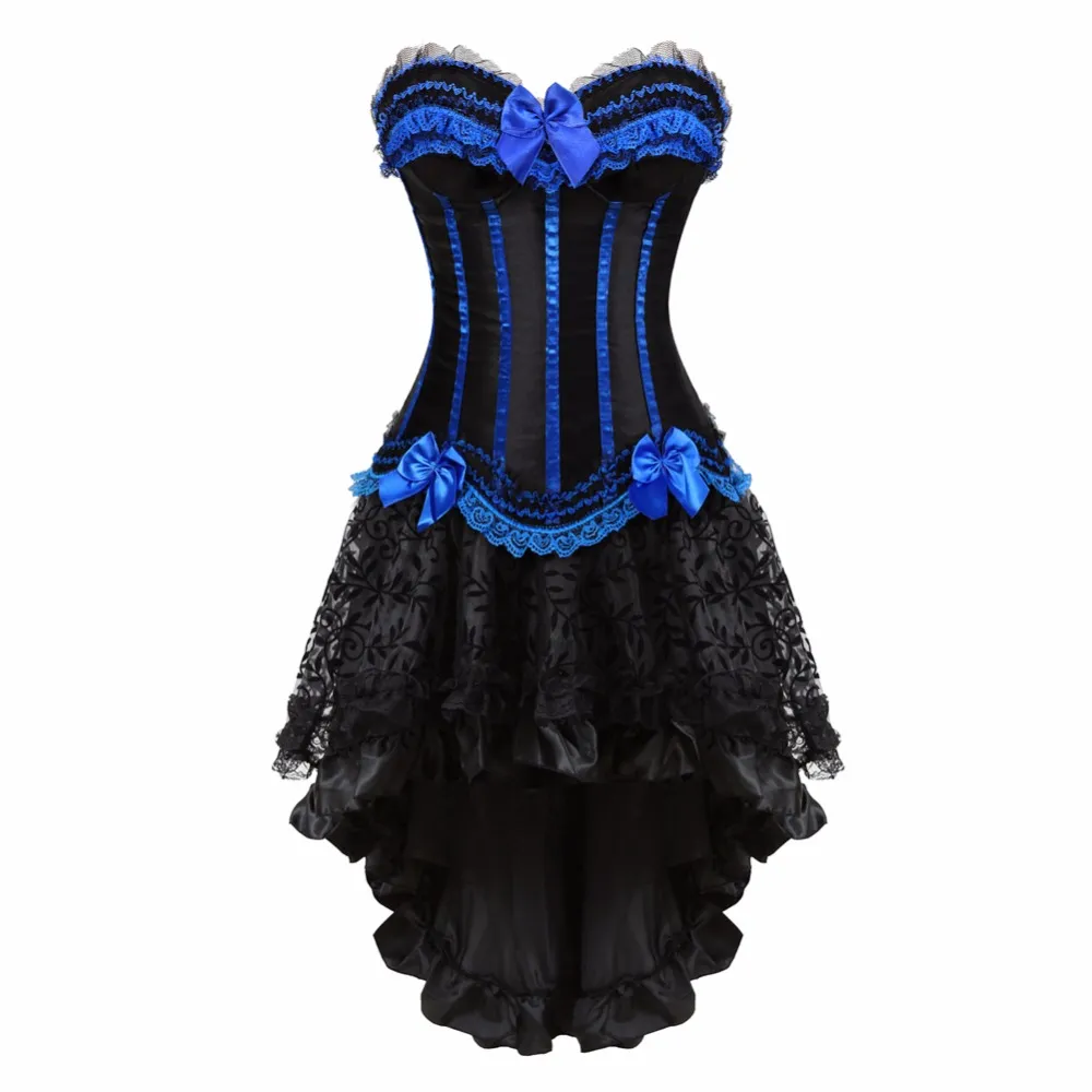 Striped Lace Up Corset Dress & Skirt Set | Vintage... From Hshshsj111,  $33.75 | DHgate.Com