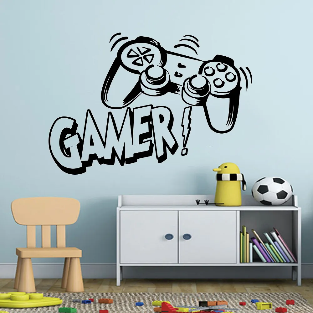 Pegatinas De Pared De Vinilo De Jugador Para La Habitación De Los Niños  Decoración De La Sala De Juegos, Mural De Dormitorios Para Niños, Papel  Tapiz De Póster De Juego De 13,08, image size:1000x1000