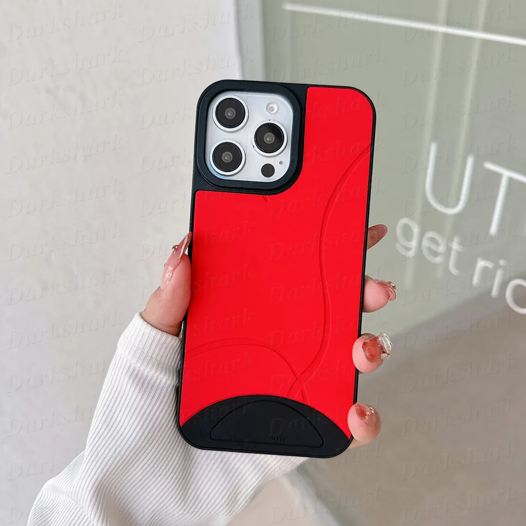 Luxurys Red Botton Sole Phone Case for iPhone 16 15 14 13 12 11 Pro Max X  Xs Xr 8 7 Plus Rubber Fashion Designer Imprint Cellphone Cover Samsung S25  ...
