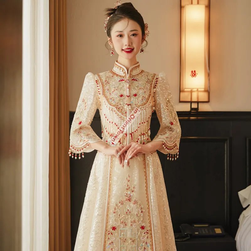 gold asian dress Suni Bespoke Dress main image 0