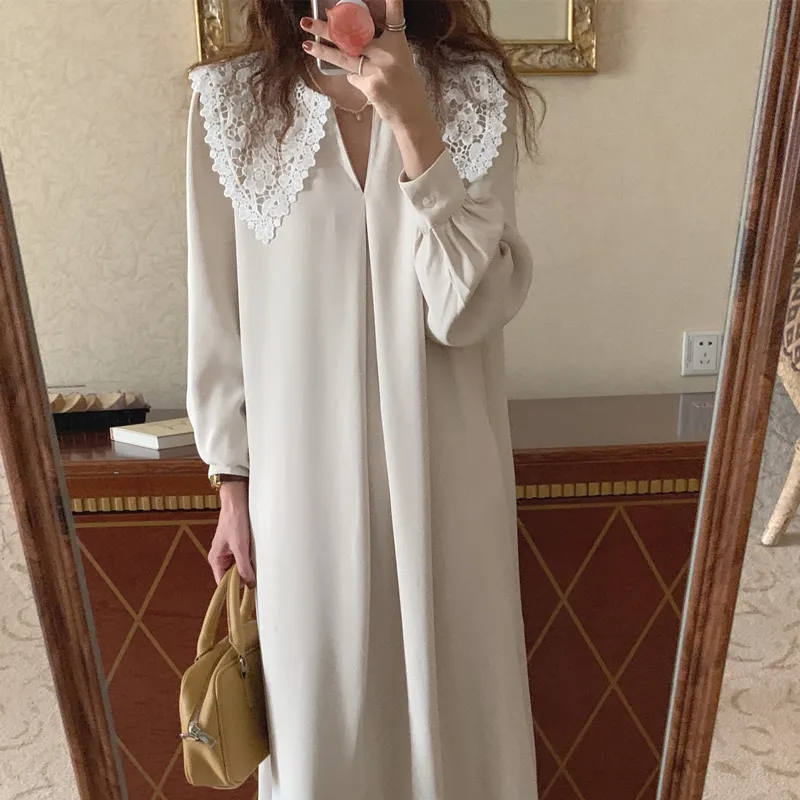 beige long dress women Caroline Dress