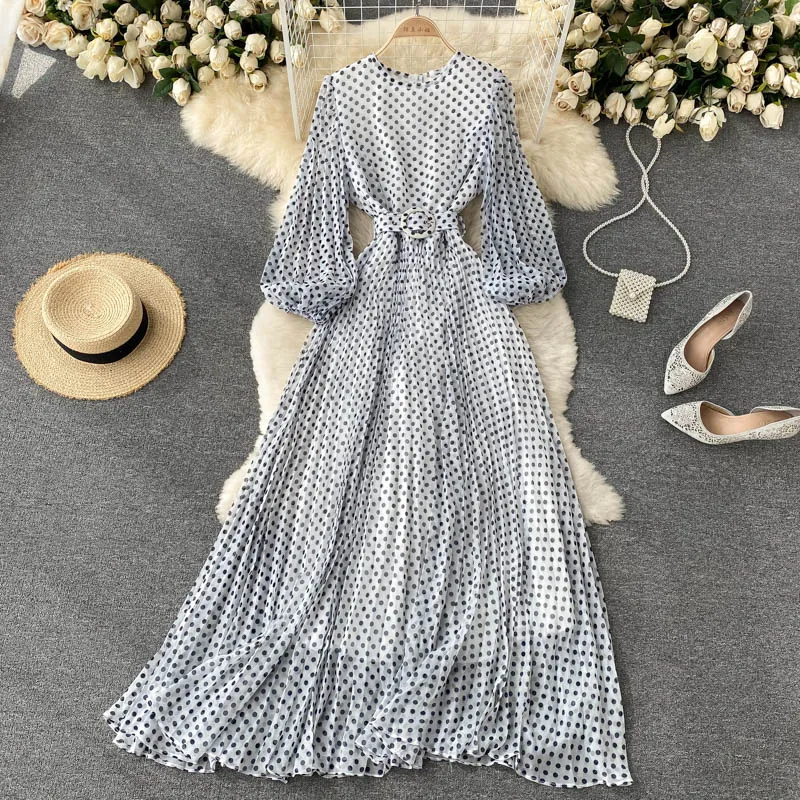 Plus Size Polka Dot Maxi Dress Women Vintage A-Line Ankle-Length Puff  Sleeve Chiffon Polyester from Dhgate Basic & Casual Dresses - price 23.71