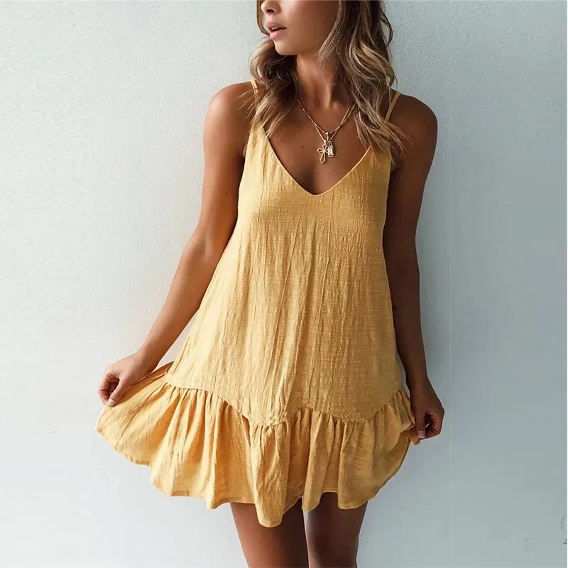 Womens Cotton Spaghetti Strap Mini Dress Summer Nightgown White Above Knee  Shift Dress from Dhgate Women's Sleepwear - price 14.34