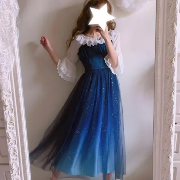 Galaxy Starry Dress: Blue Lolita JSK Fairy Princess Style, Summer  Shop Now!
