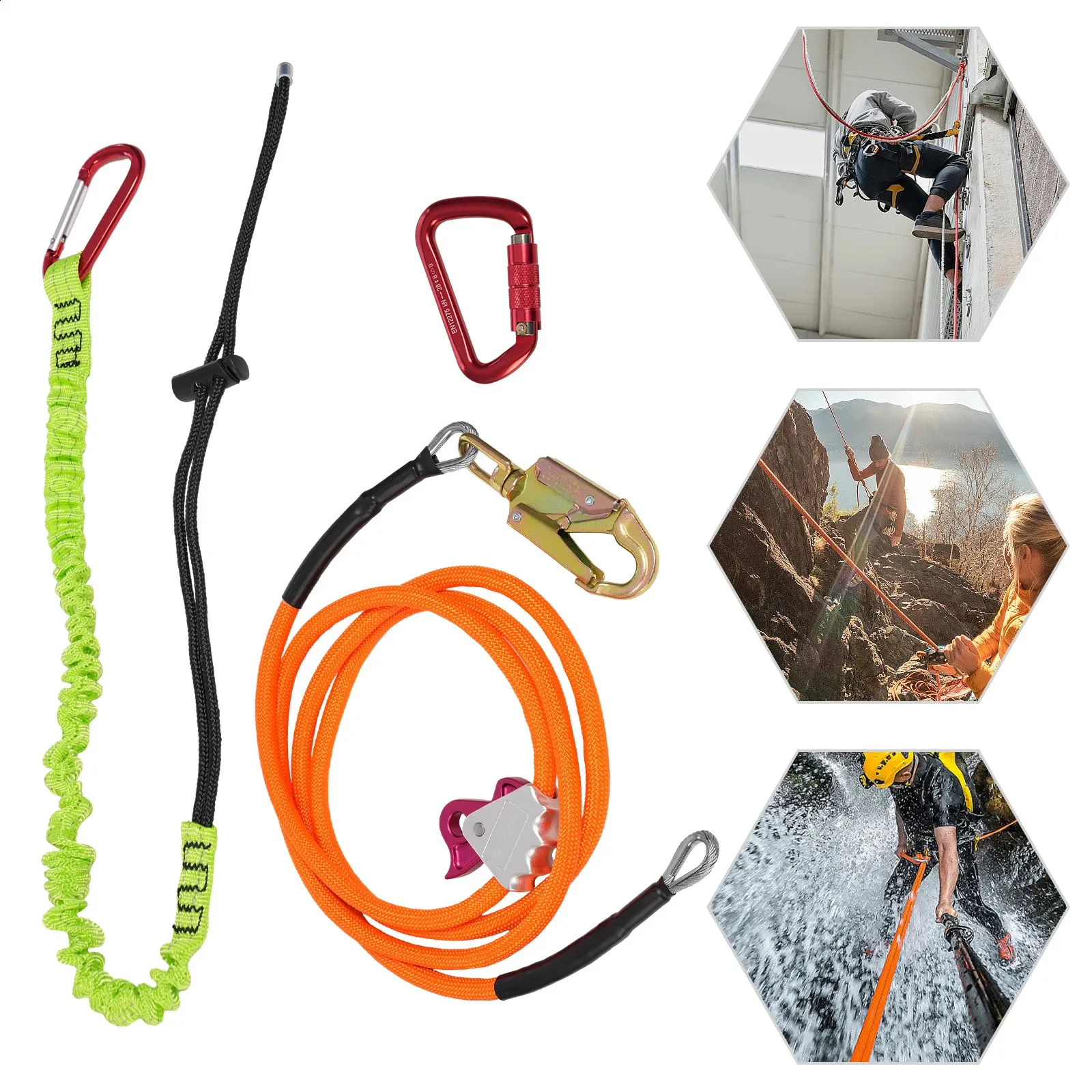 Lock Climb Rope Climbing Rope 5/8 Inch Diameter 10 Feet Length with Triple Lock Buckle ...
