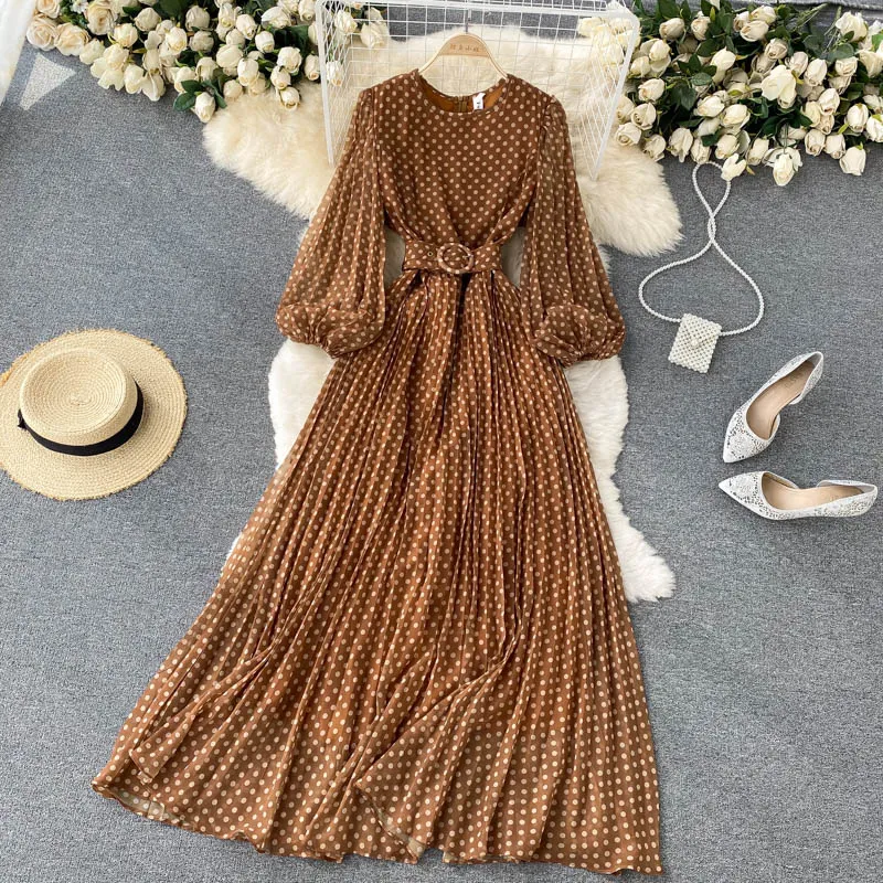 Plus Size Polka Dot Maxi Dress Women Vintage A-Line Ankle-Length Puff Sleeve  Chiffon Polyester from Dhgate Basic & Casual Dresses - price 23.71