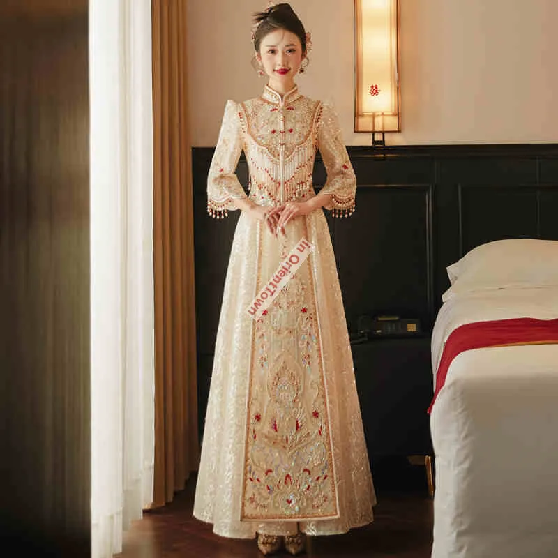 brown asian dress 122 Hong Kong Cheongsam main image 0