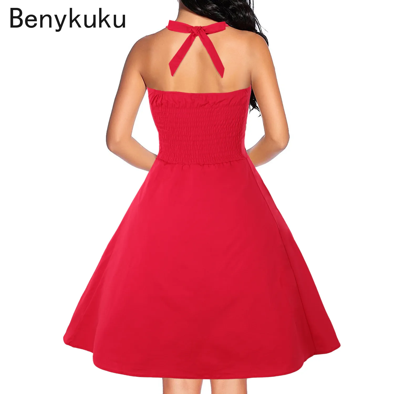 Red Halter Cocktail Dress - Vintage Swing Style, Plus Size Available - Shop  Now! from Dhgate Basic & Casual Dresses - price 16.59