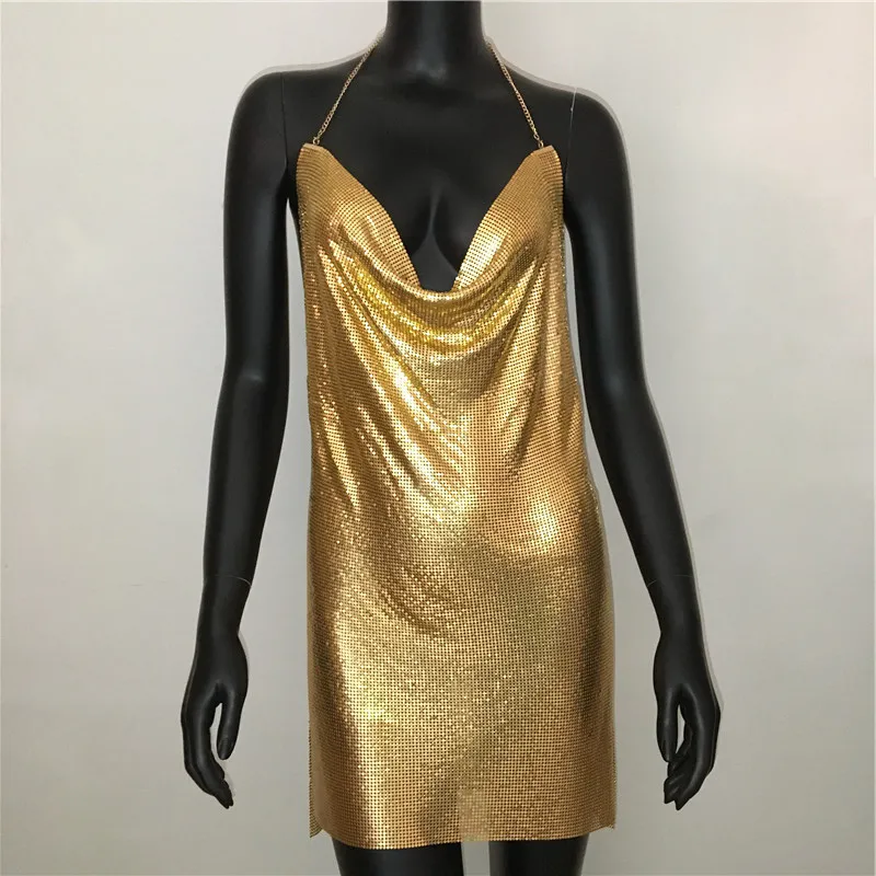 slim fit dress slacks Metal Mesh Dress.  Bella Redd Collection