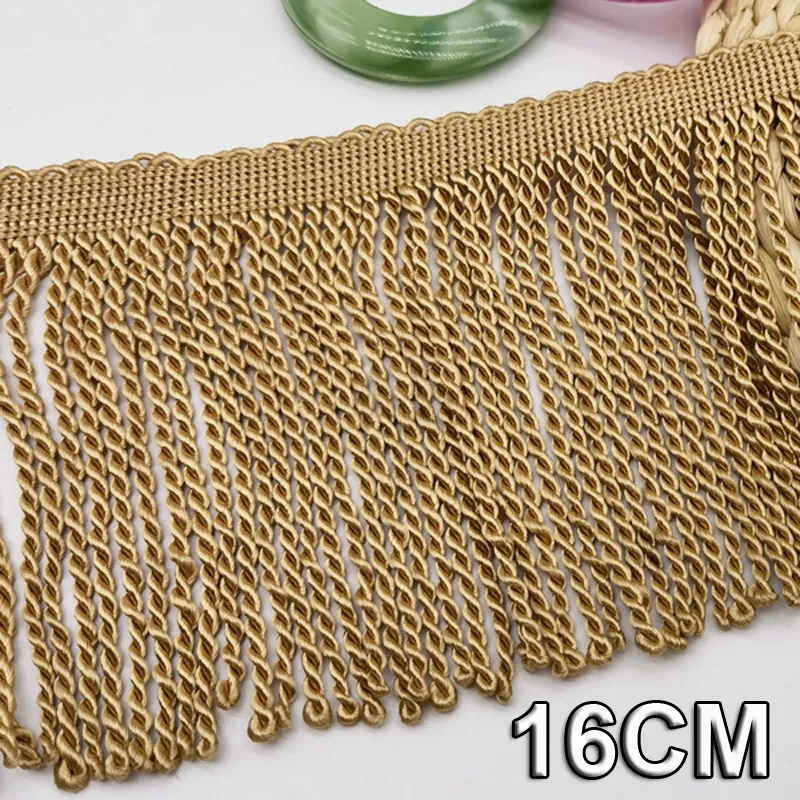Gold Rope Fringe Trim - 2 Yards, 16cm Twist Tassel, DIY Wedding Dress ...