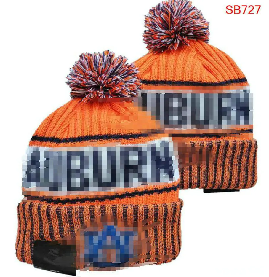Knitted Cuffed Beanie Hats For College Sports Fans Warm Wool