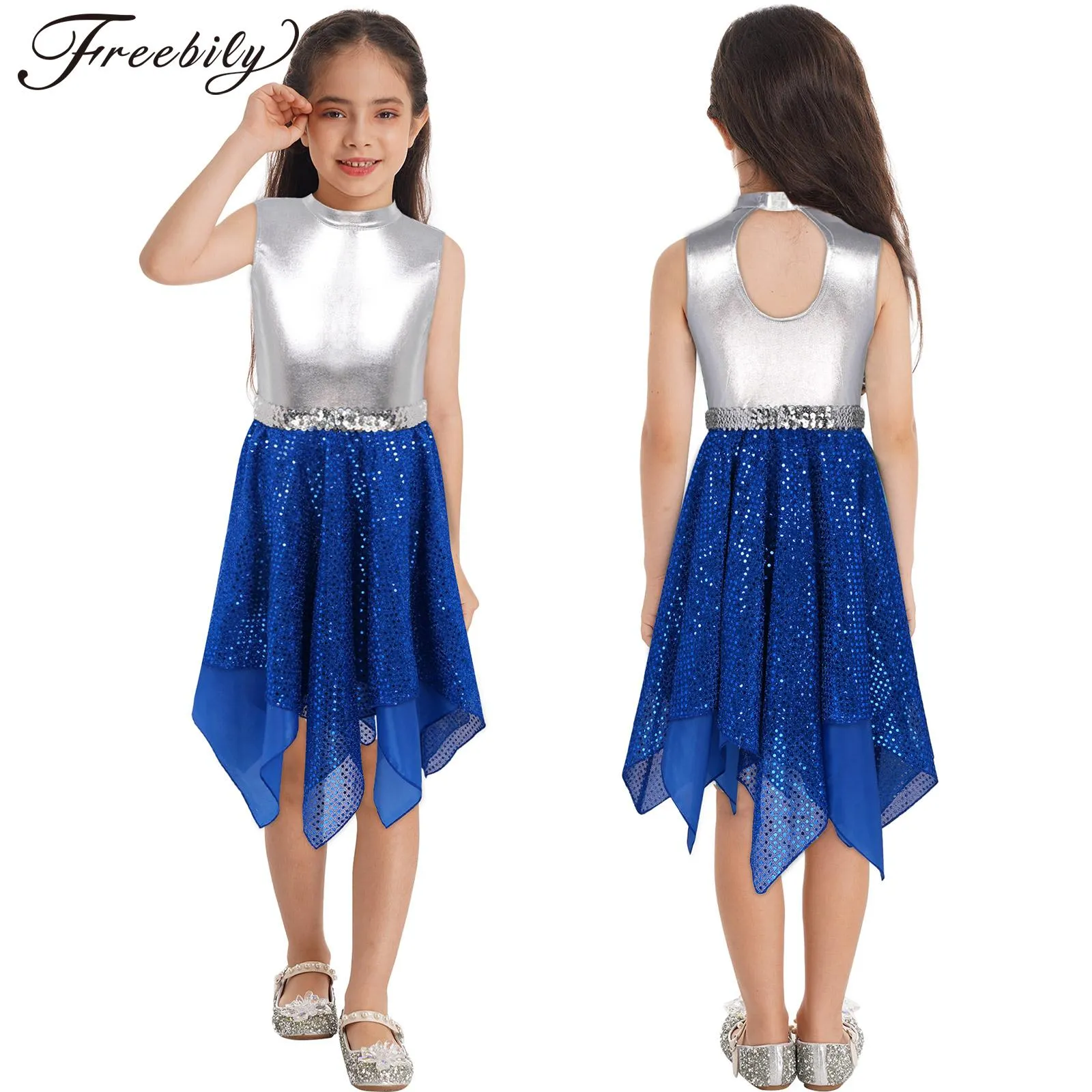 blue praise dance dress Elegance Praise Dance Dress in Sequin and Chiffon