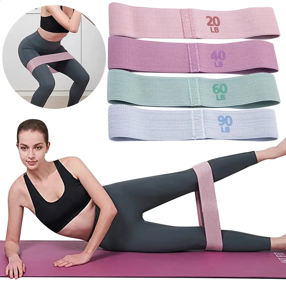Set De 3 Bandas De Resistencia De Tela Para Ejercicio - Incluye Bolsa De Viaje, Multicolor