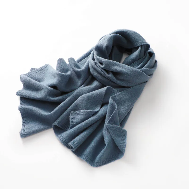 10748 Solid Color Thread Warm Neck Knitted Long Scarf Cashmere Scarf ...