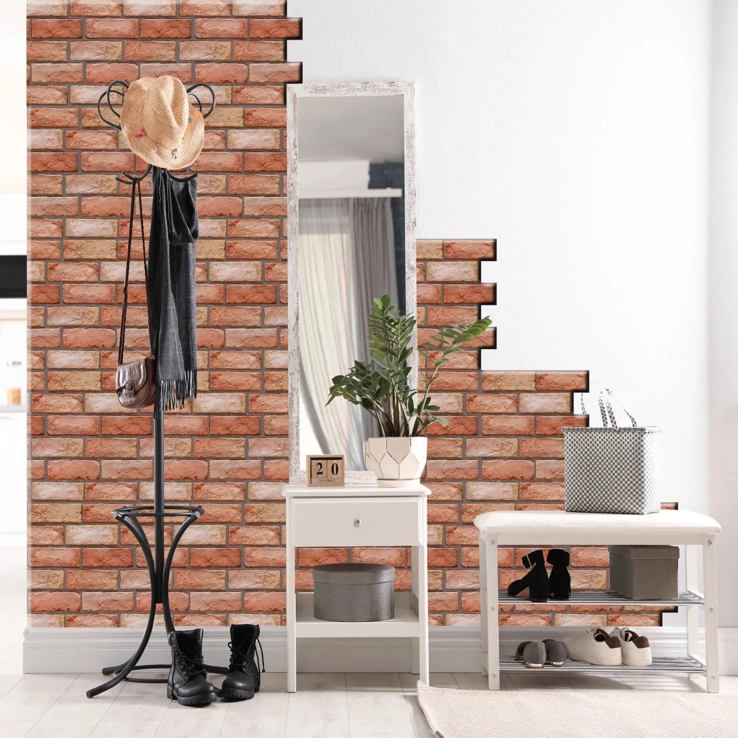 Paneles De Pared De Ladrillo 3D: Auto Adhesivo, Impermeable, Fondo De  Pantalla Retro Para Baño, Chimenea, 10 Piezas De 19,09 € | DHgate, image size:1476x1476