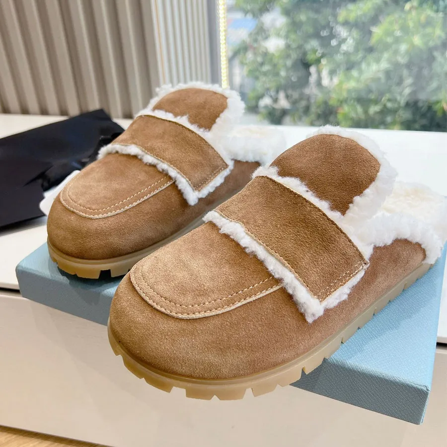 Mule Slippers Designer Fur Slippers Top Quality Suede Fur Slipper