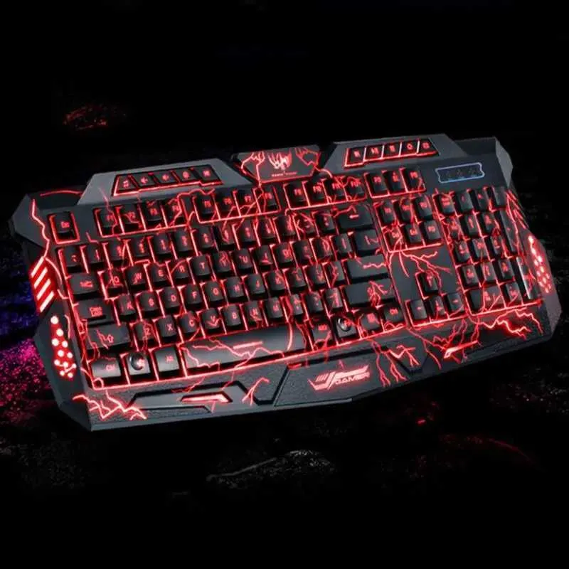 Keyboard Led Patterns LED Backlit Gaming Keyboard with Crack Pattern - RGB Illuminated ...