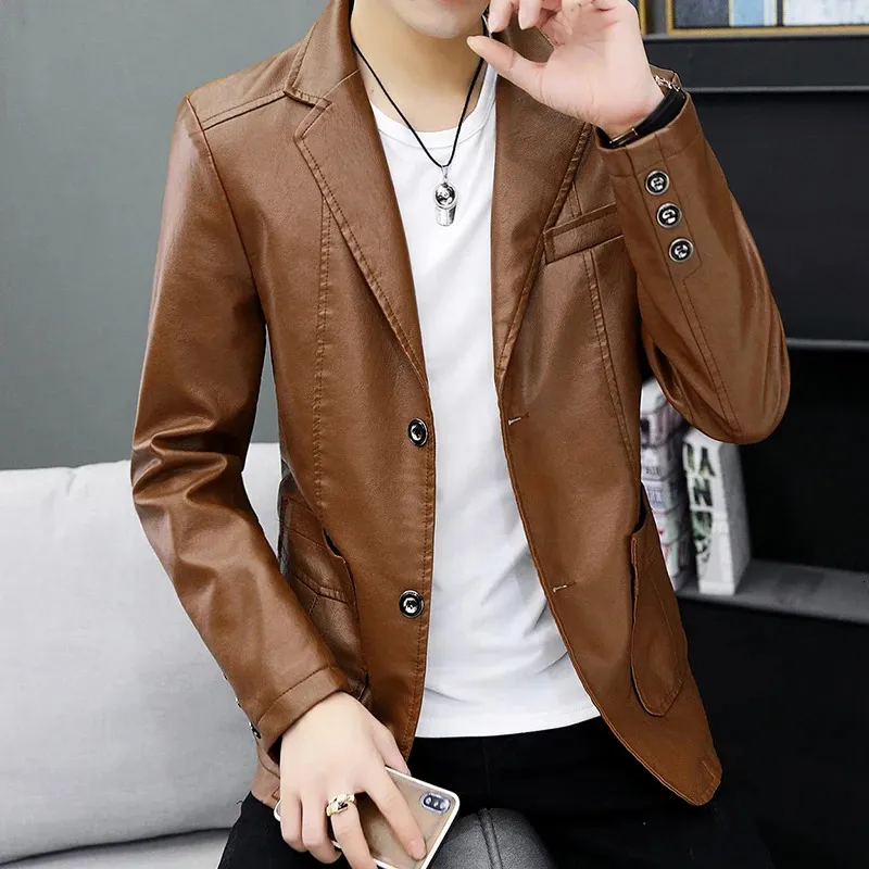 Save Big on Bulk Casual Moto Jacket Autumn Winter Flocking Turndown Collar  Solid Color Pockets Cardigan Coats Casual Mens Clothing Preppy Style Moto 