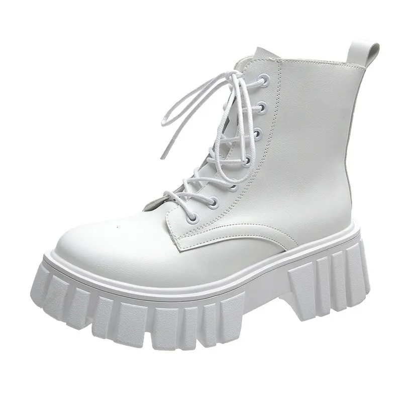 Lace Ddmywed Thick Up Martin Women Autumn And Winter Version Leather Faced Boots Comfortable Soft Soled S Midsole_voghion.com