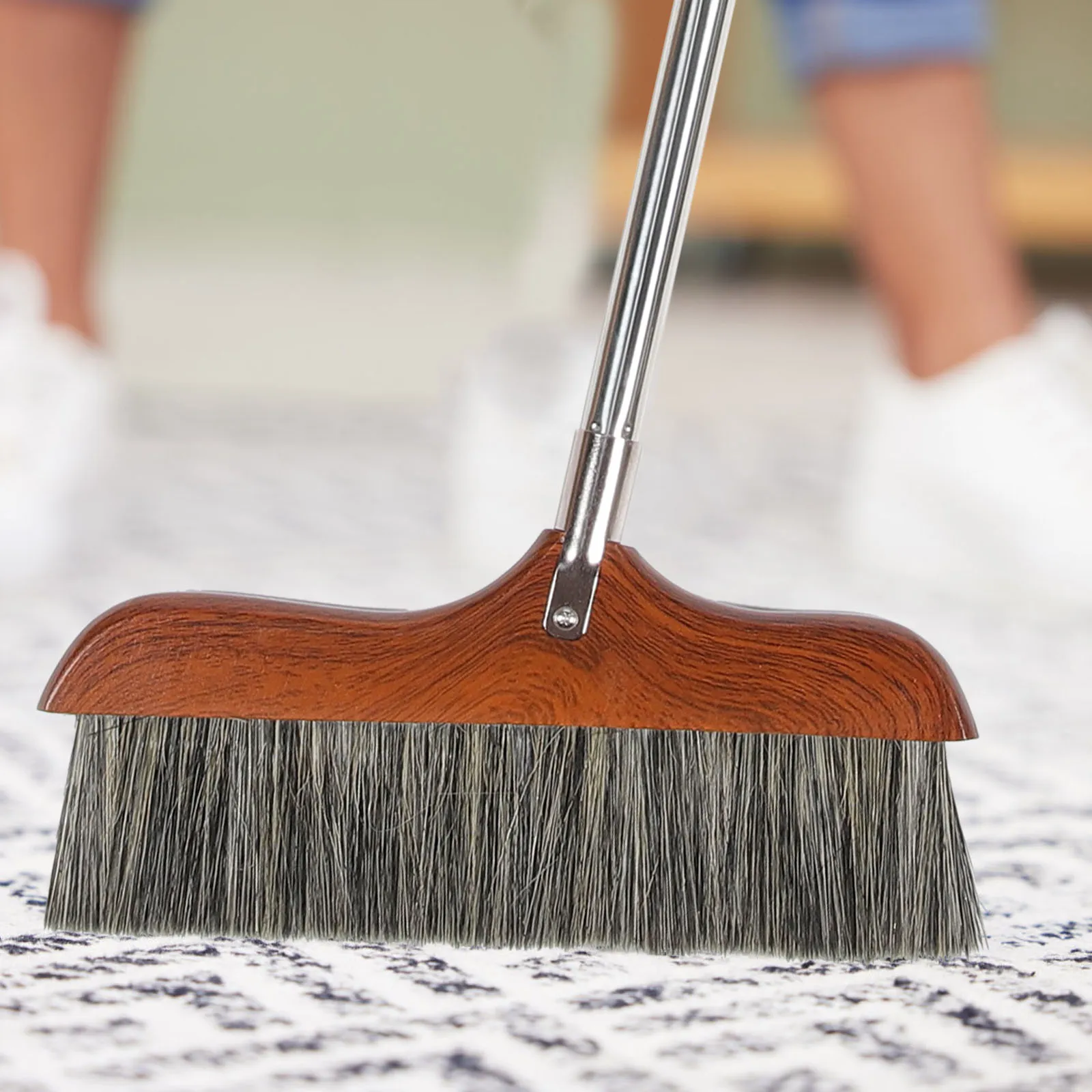 Indoor Outdoor Heavy Duty Angle Broom With Steel Broomstick For Easy Sweeping Easy Assembly Great Use For Home Kitchen Room Office Lobby Floor Pet Hair Sweeping - Jumbo Angle Broom And Outdoor