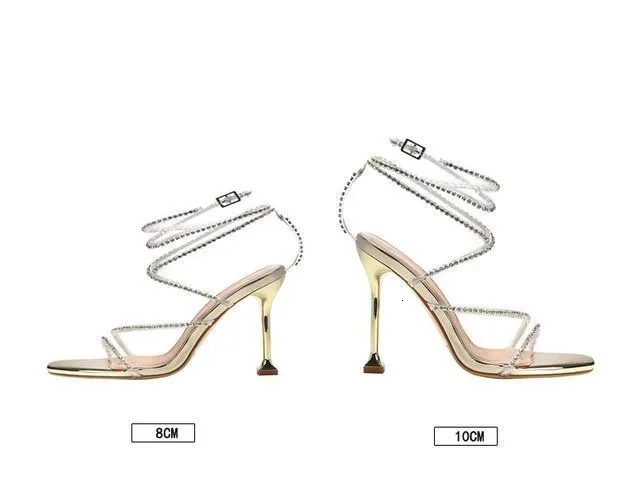 New Ddmywed Summer Square Head Rhinestone Sandals Slim Heel Open Toe High Heels Crystal Sexy One Line Roman Shoes Female_voghion.com