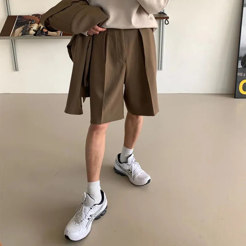 Korean Mens Clothes: Lightweight Solid Color Dress Shorts Business Casual  Loose Fit Streetwear Suit Shorts M XL From Bai04, $18.4