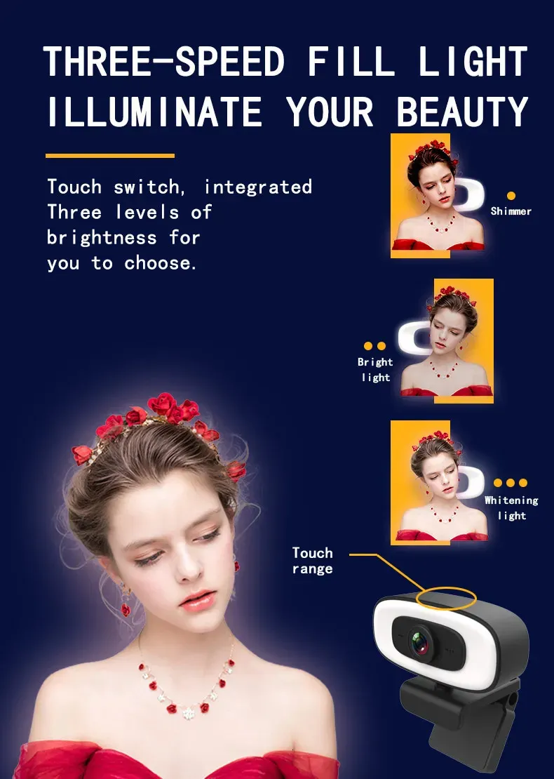 4K 1080p Mini Webcam with Microphone - Full HD USB Camera for Video