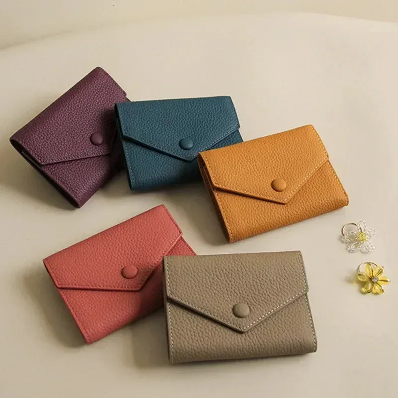 Mini Coin Wallet Small Wallet for Women - Envelope Card Holder, Mini Coin Purse, Cowhide ...