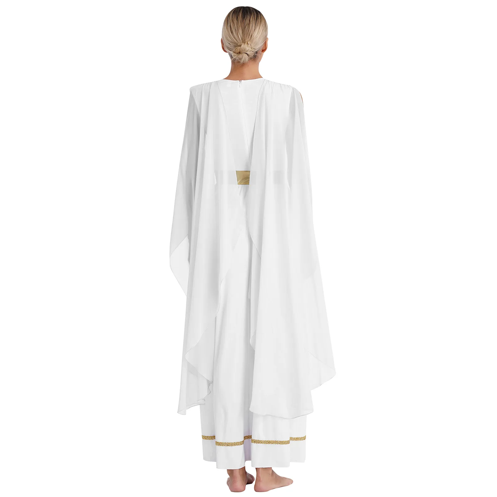 knee length dresses for ladies Ladies Helen Of Troy Costume Roman Greek Toga Womens Fancy Dress Adult main image 0