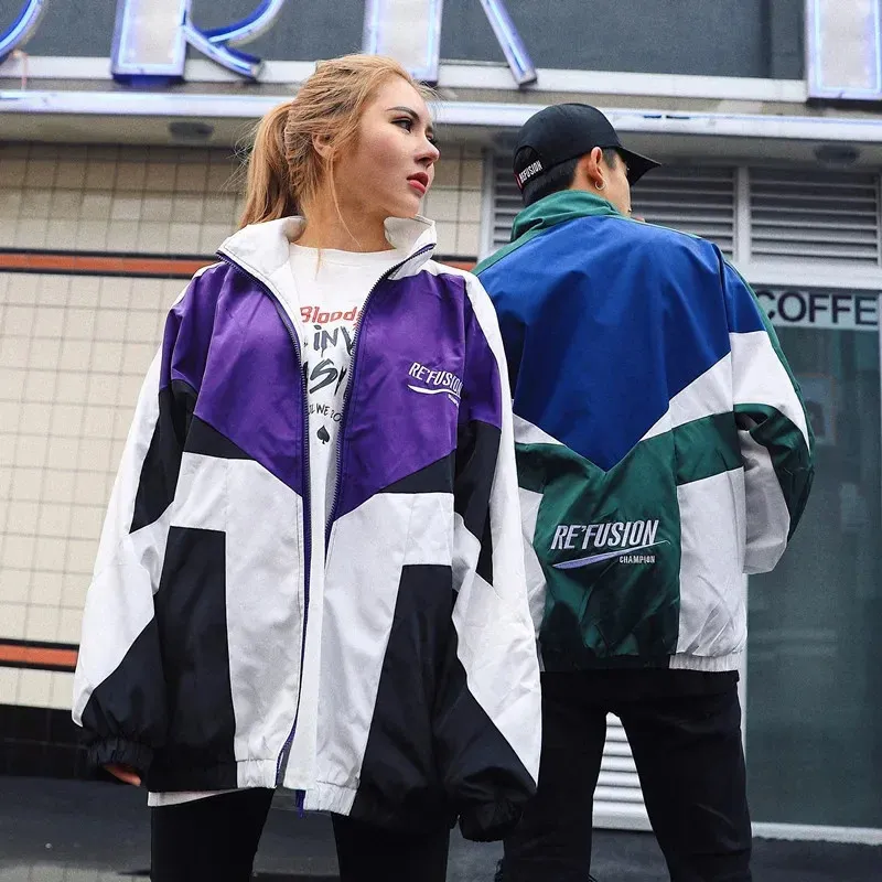 Deeptown Vintage Y2k Bomber Jacket Women Windbreak Oversized