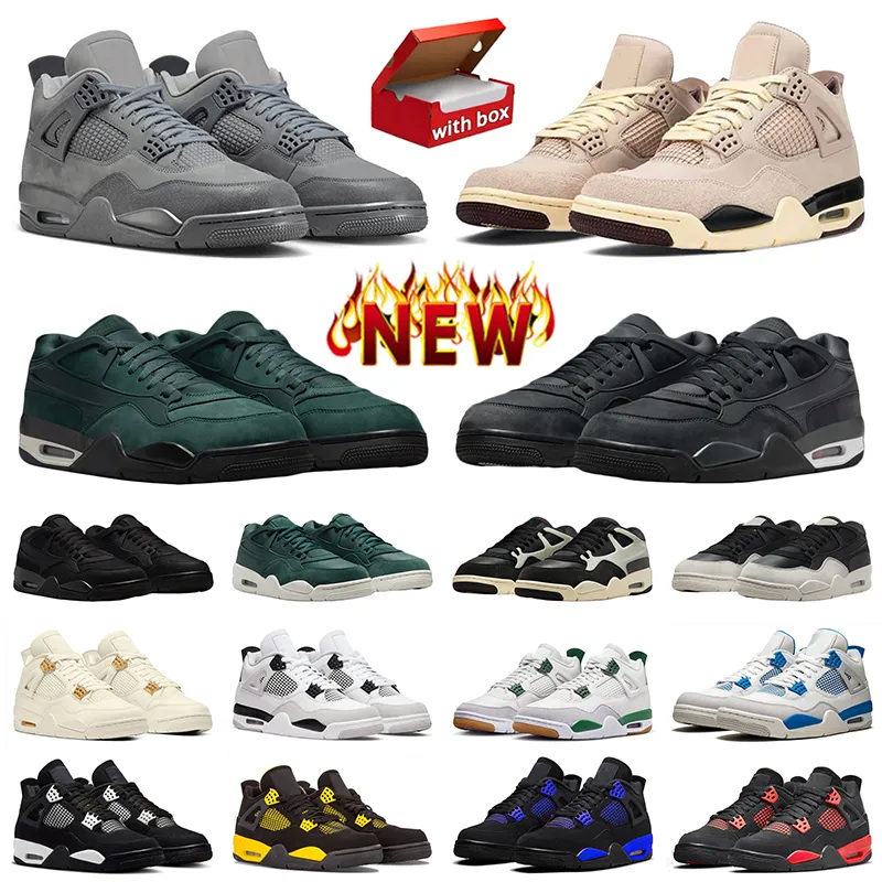 Bulk Designer AMM 4s Olive Green Sneakers For Men And Women Paris Wet Cement White Thunder Nigel Sylvester Basketball Shoes 4A Trainers For Casual Outdoor Wear Available In US13 And EU47 With