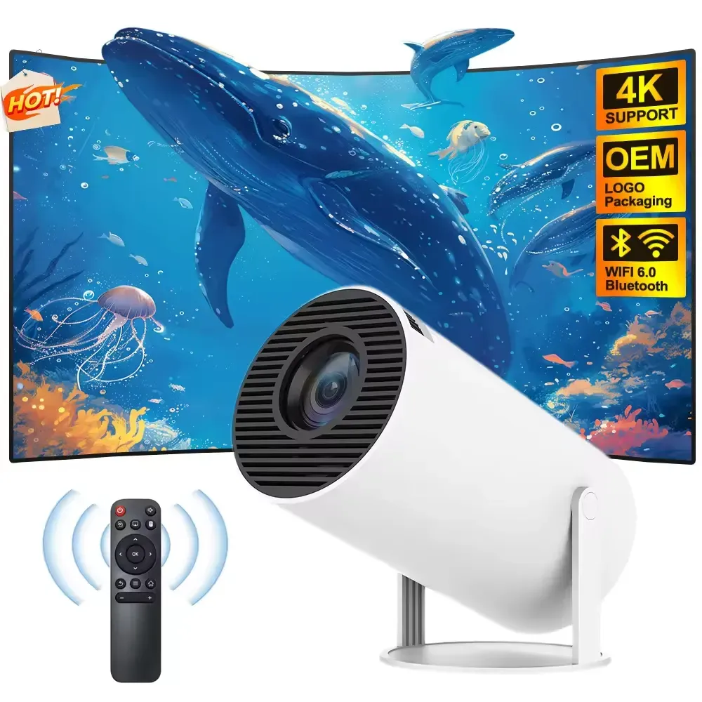 Wholesale Price HY300 Mini Projector Android 12 Full HD Home Theatre Smart Projector 2.4G 5G Ultra Fast Wireless Connection Portable Movie Projector