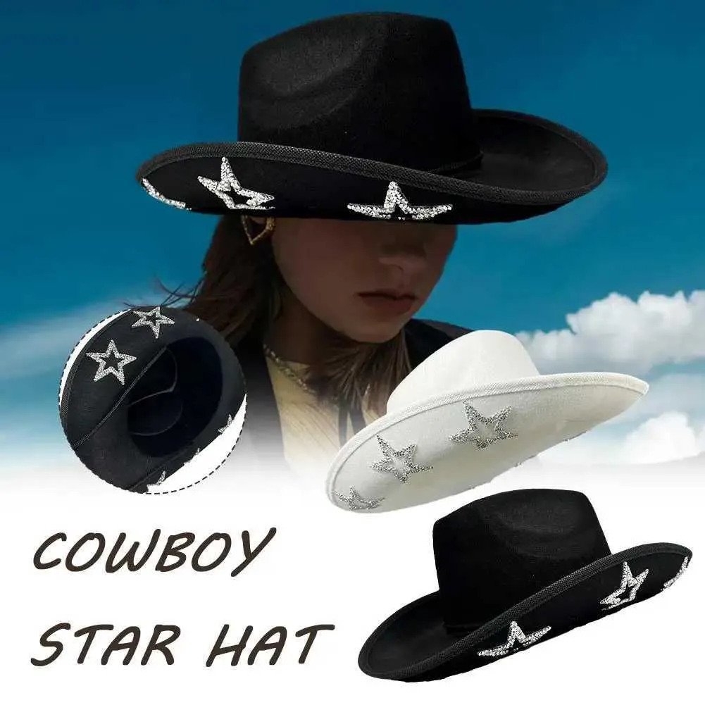 2919 Retro Cowboy Sun Hat With Star Patterns Adjustable Draw-cord Large Wide Cowboy Red, White, Blue Strips & Stars Wide Brim Straw Hat  main image 3