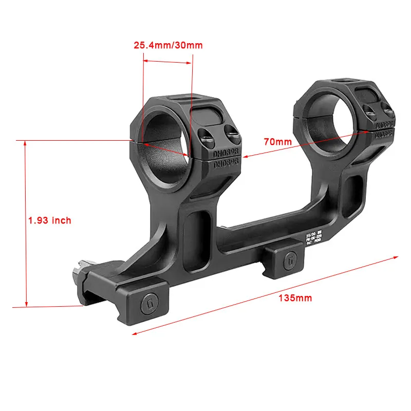 MetalTac 1" Medium Profile Scope Mount Rings For 11mm Rail - 2 Pieces, Black Aluminum For Air Gun/Rifle