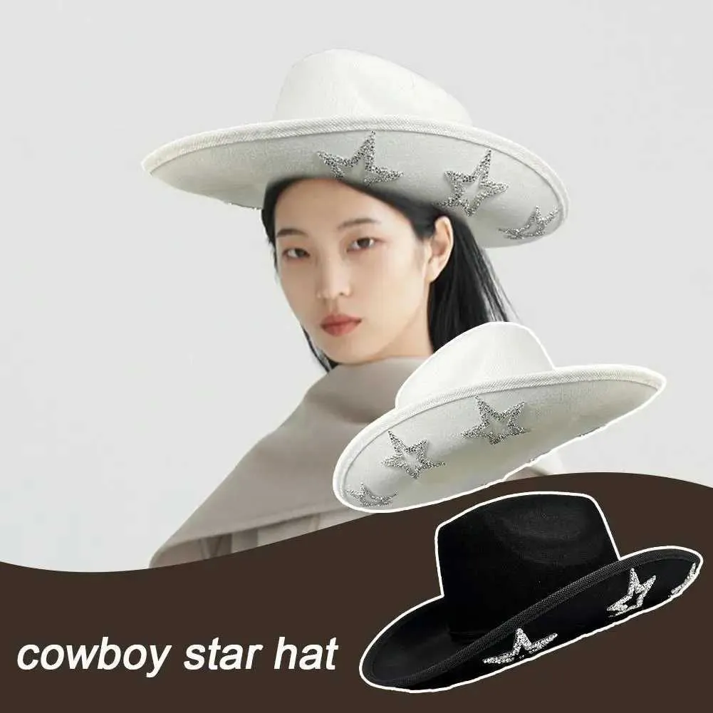 2919 Retro Cowboy Sun Hat With Star Patterns Adjustable Draw-cord Large Wide Cowboy Red, White, Blue Strips & Stars Wide Brim Straw Hat  main image 4