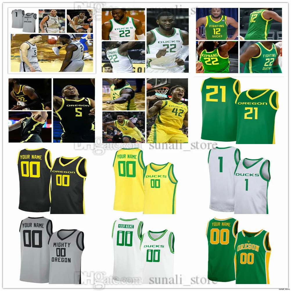 2025 Oregon College Ducks NCAA Basketball Jersey 3 Jackson Shelstad 21 Brandon Angel 9 Keeshawn Barthelemy 32 Nate Bittle 5 TJ Bamba 0 Ra'Heim Moss 2 Jadrian Tracey