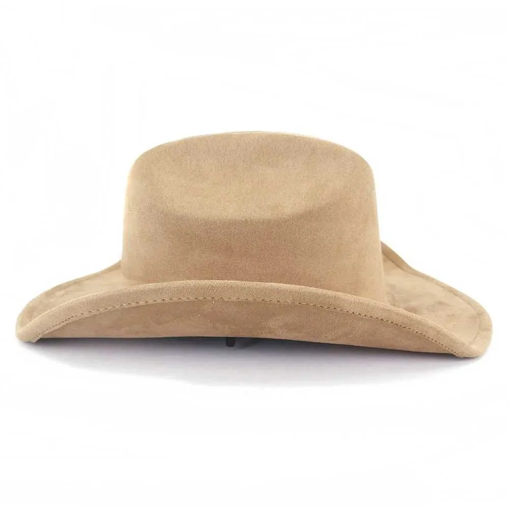 W241225 Suede Western Cowboy Hat For Men Wide Brown... From  display picture 1