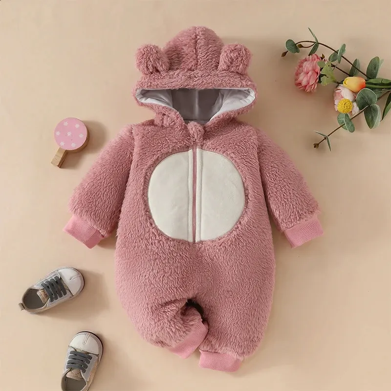 Digirlsor Newborn Baby Boys Girls Jumpsuit, Fleece Winter Warm Hooded Romper, Zipper Cute Bear Warm Onesies Infant Snowsuit Price In UAE | Amazon UAE