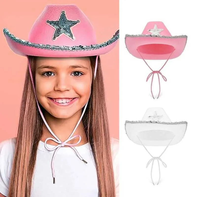 Felt Cowboy Hat Western Cowgirl Hat Costume Glitter... From  display picture 1