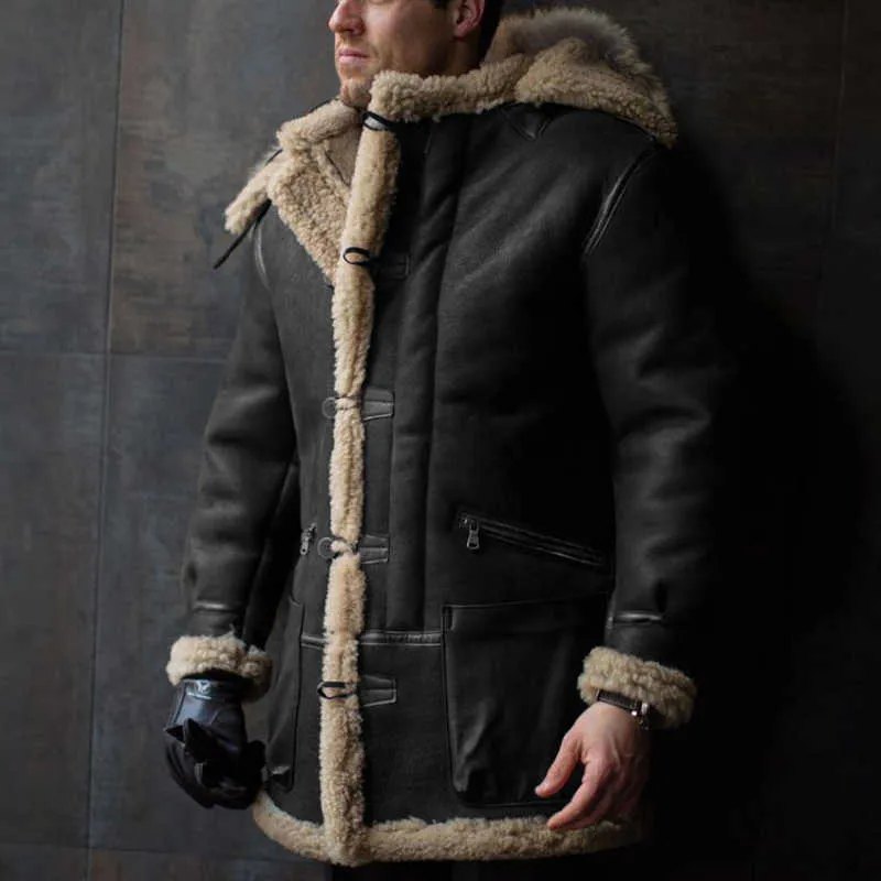 Manteau Long En Fausse Fourrure Homme - Noir, Chaud, Coupe Mi-longue, Pour L'hiver Et Occasions Décontractées