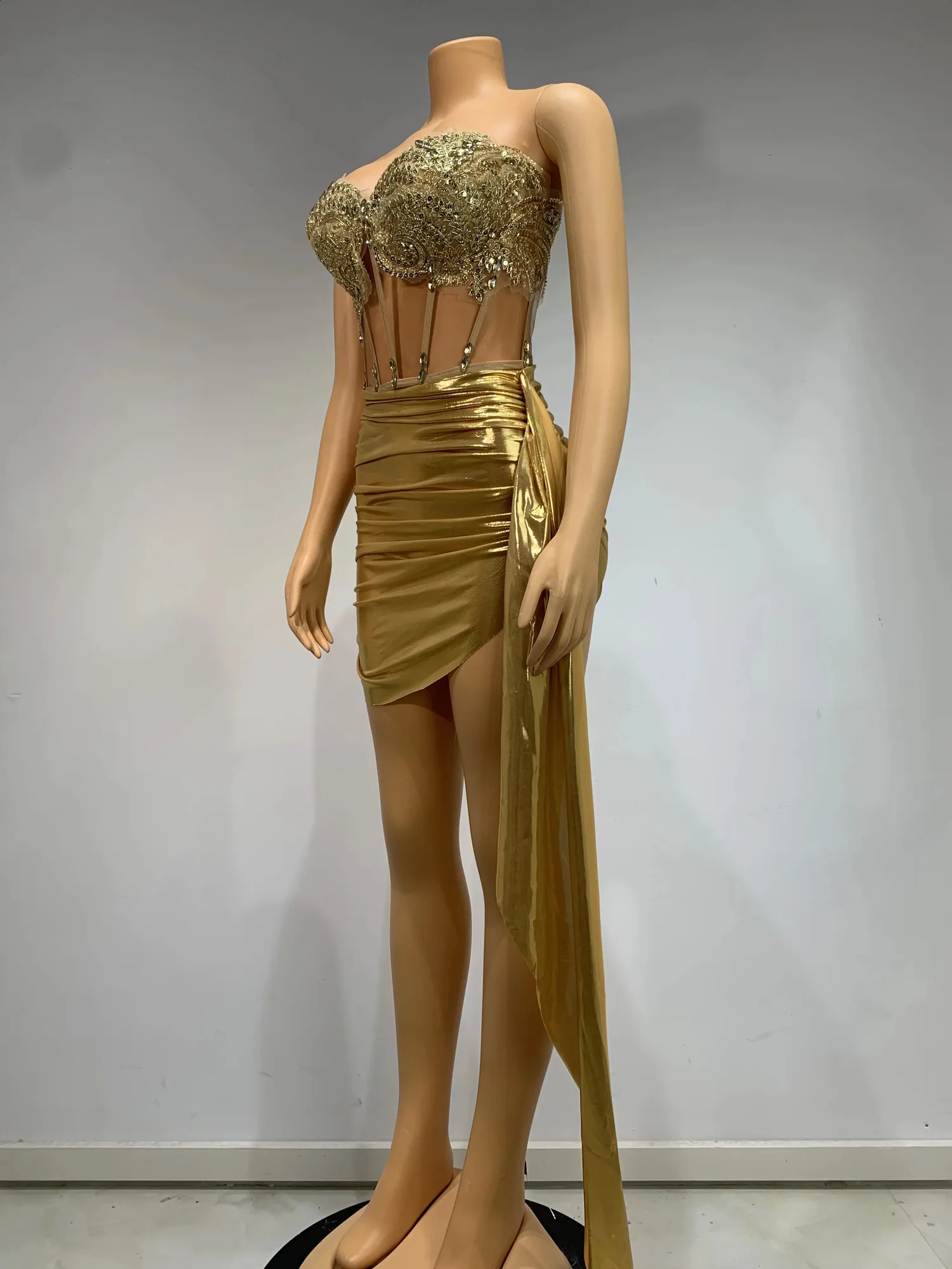 gold two piece dress short Adore Two Piece Dress