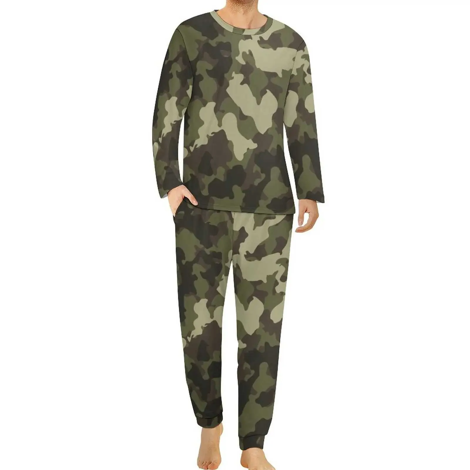 Save Big on Bulk Camouflage Pajamas Men Army Camo Pajamas For Men Cool  Camouflage Aesthetic Nightwear, Long Sleeve Oversized Two Piece Set, Spring 