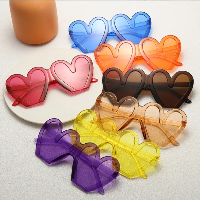 Women Fashion Rimless Colors Cute Heteromorphic Heart Shape