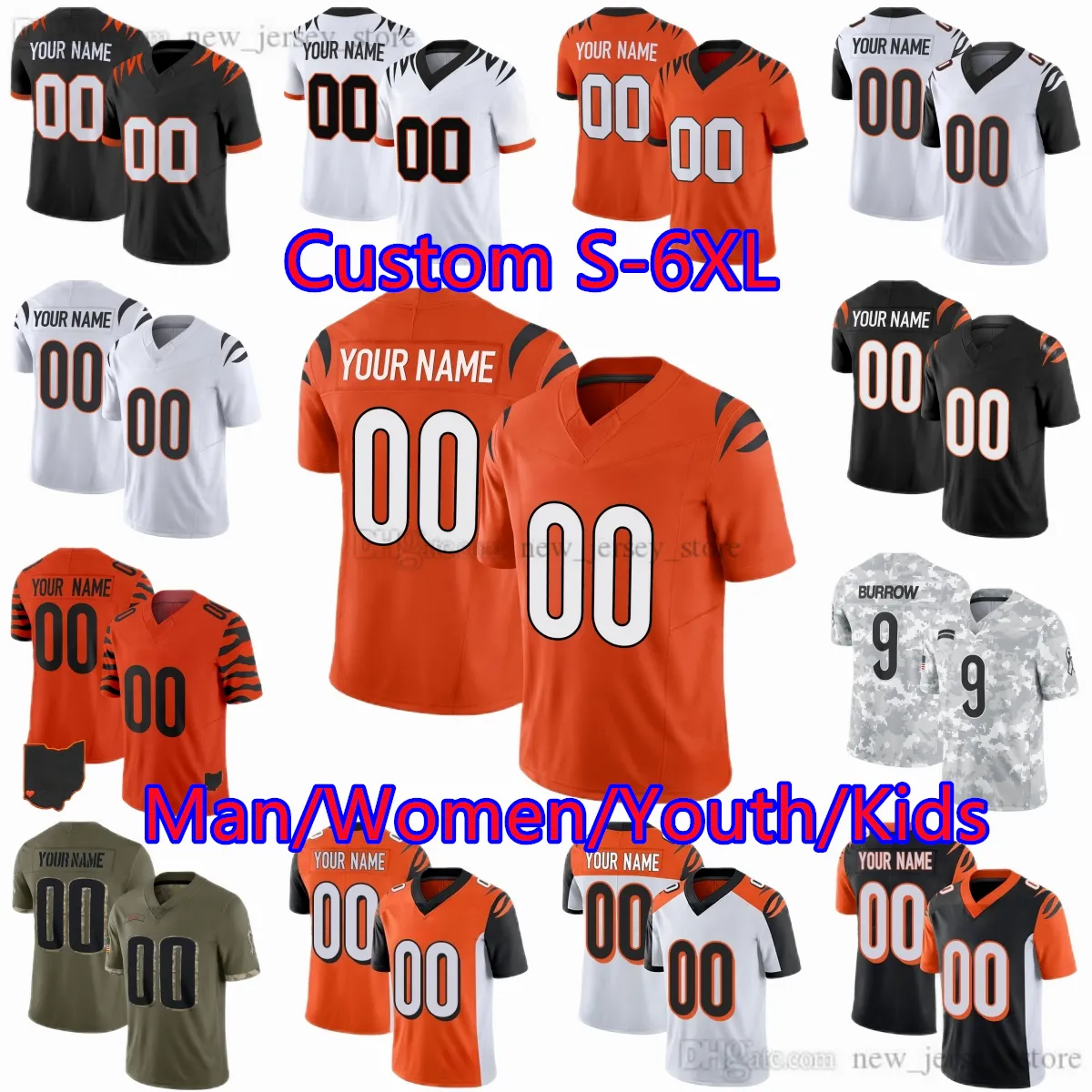 Football Jerseys Joe Burrow Jersey Amazon Custom S 6XL DIY