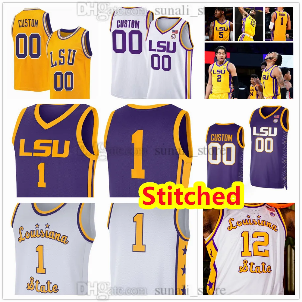 Stitched 2025 LSU College Tigers NCAA Basketball Jersey