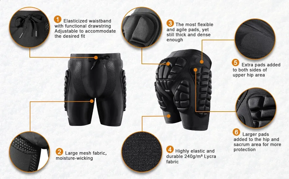 AVIVOR Protective Padded Shorts for Snowboard Ski with 3D Hip, Butt ...