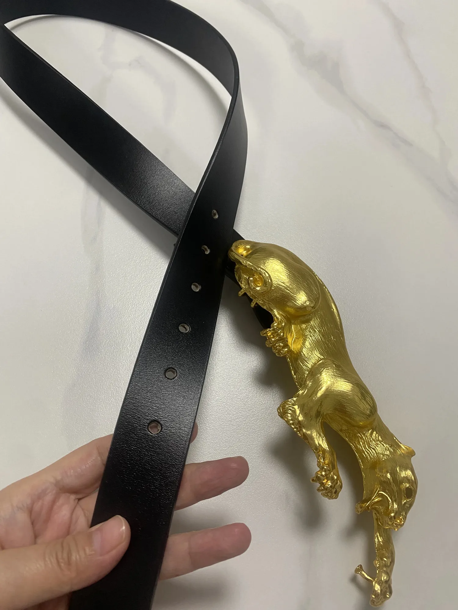 Black Corset Belt with Gold Accent Big Gold Buckle Corset Belt | Womens Black Leather main image 4