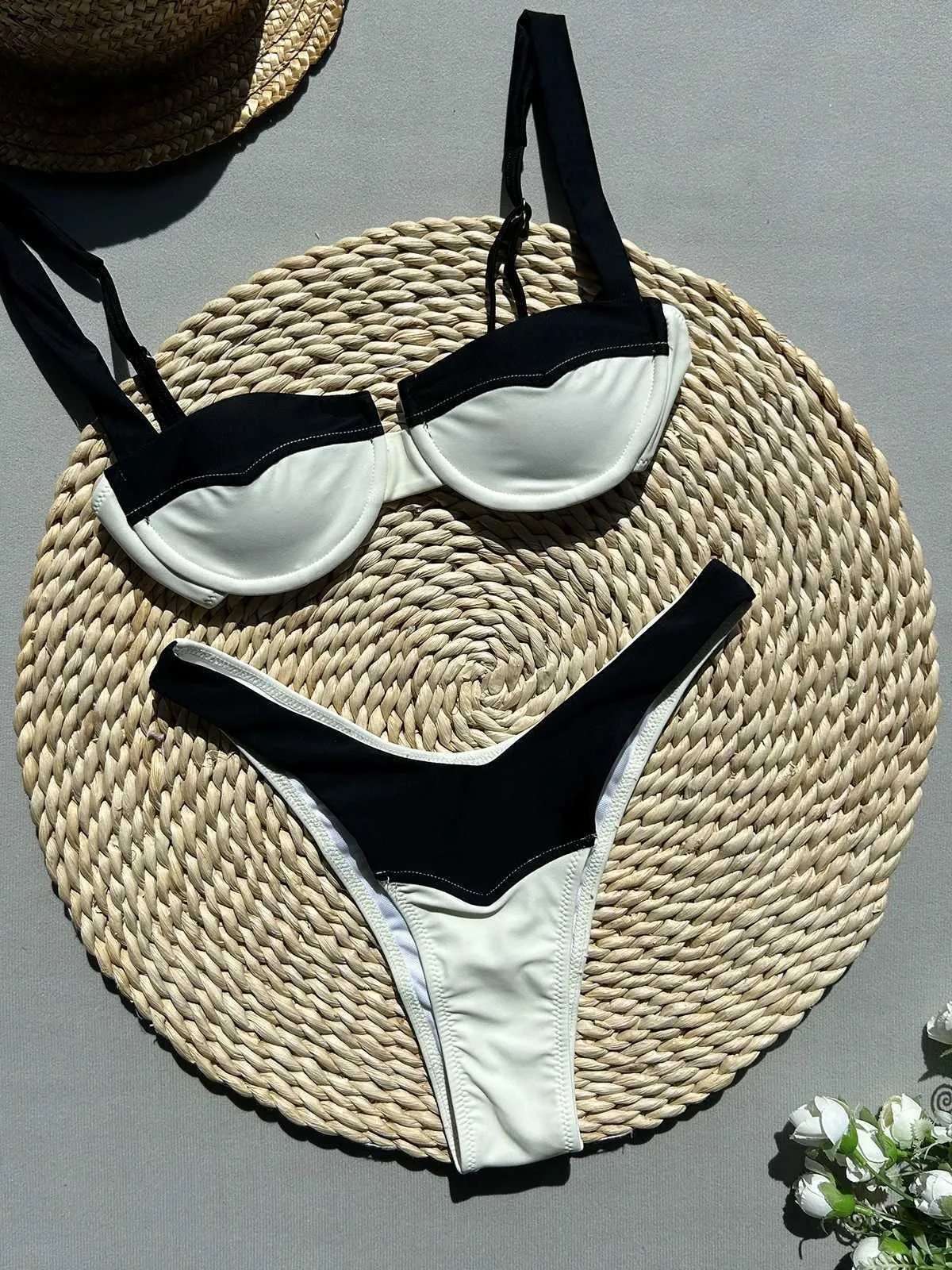 2025 Women's Sexy Underwire Push Up Bikini Set With Patchwork Push Up ...
