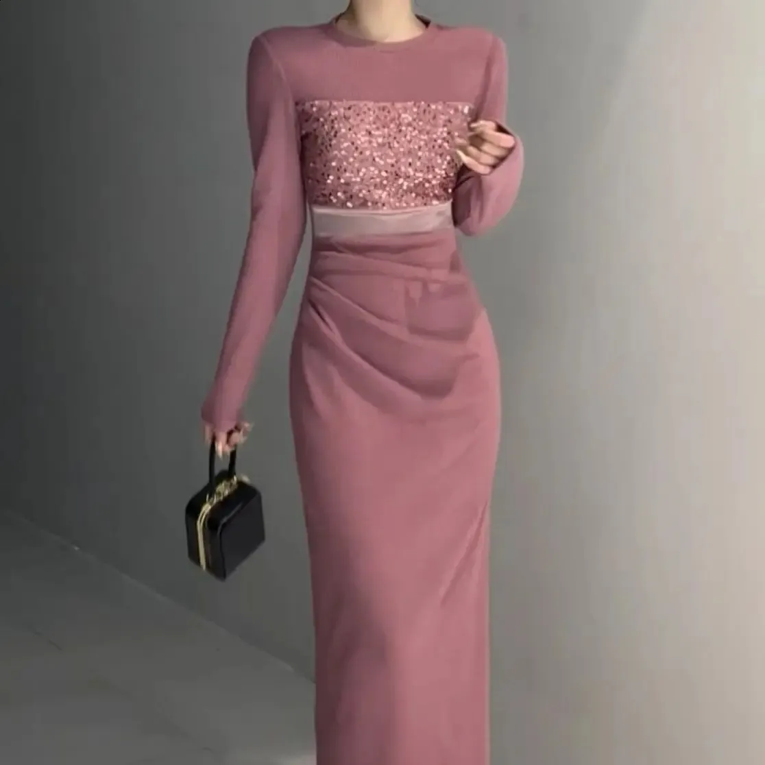 long sleeve tube dress Flowerisque - Long-Sleeve Plain Shirt / Mini Tube Dress